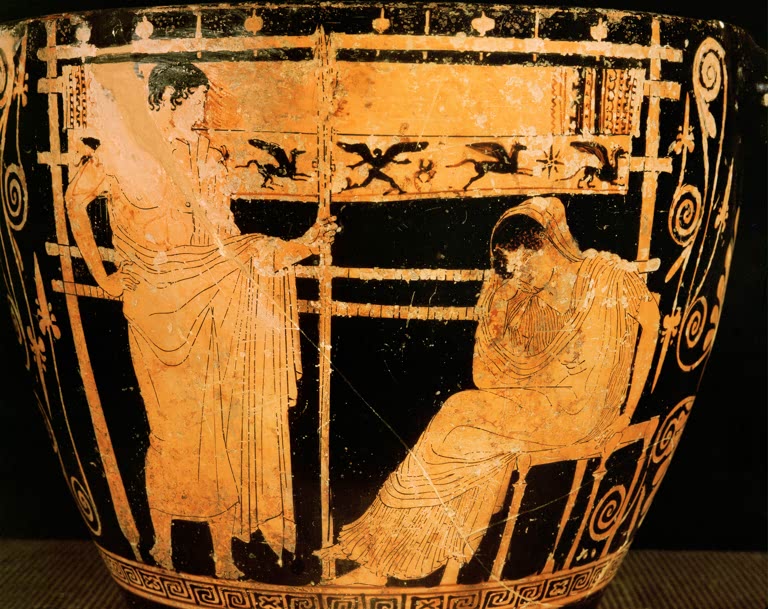 Penelope and Telemachus / Vase Painting / 5th Century BC