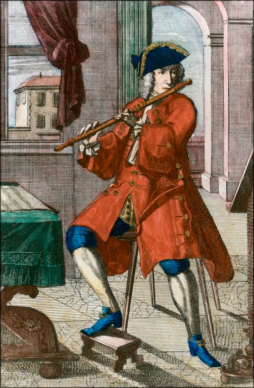 Transverse Flute / Cop. Engr. by Weigel/C18
