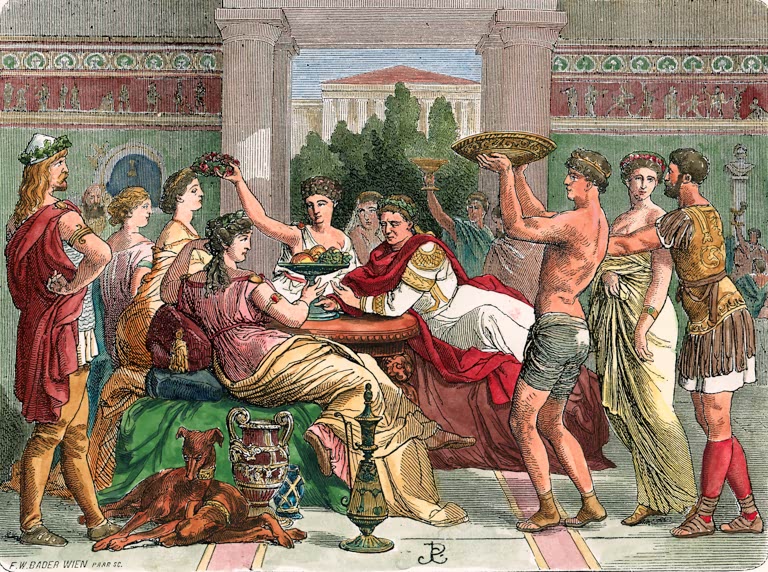 Roman Banquet / Woodcut / Zimmermann
