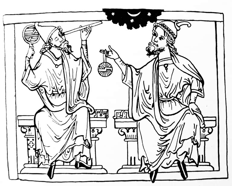 Drawing, by Matthew Paris, from the Liber Experimentarius of Bernardus Silvestris